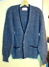 Grandpa Sweater Vintage Sweater Grey 60&#39;s Sweater - £32.07 GBP