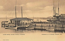 Plymouth Ma~Along SHORE-PILGRIM WHARF~SAILBOAT-SHIP~ Tuck 1900s Photo Postcard - £7.95 GBP
