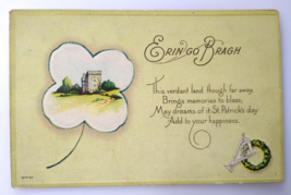 St Patrick&#39;s Day Postcard Erin Go Bragh Castle Harp Shamrock Greetings STP57 - £7.21 GBP