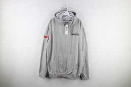 Deadstock Vintage Mens XL Spell Out New England Patriots Football Hoodie Gray - £48.66 GBP