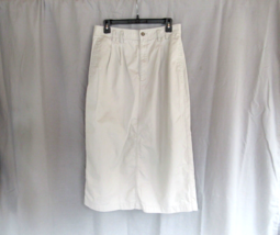 L.L.Bean skirt pencil straight  long maxi Medium/10 beige twill pleated - £14.73 GBP