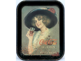 1920s Antique Original Coca Cola Genuine Metal Tray The Hamilton Girl Coca-Cola  - $69.89