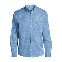 George Men&#39;s Long Sleeve Poplin Button-Up Shirt, Blue Size XL(46-48) - £15.62 GBP