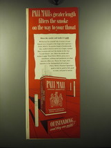 1949 Pall Mall Cigarettes Ad - Pall Mall&#39;s greater length filters the smoke on  - £14.72 GBP