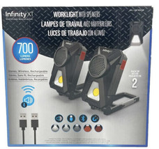 INFINITY X1 Rechargeable Work Lights with Bluetooth Speakers Stereo 2 Pack - £24.99 GBP