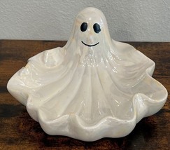 Vintage Lusterware Wcl Ghost Halloween Candy Dish Ceramic Bowl Tray Iridescent! - £11.73 GBP