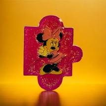 Minnie Mouse Pin Disney Pink Jigsaw Puzzle Piece Waving Game Red Shorts ... - $14.84