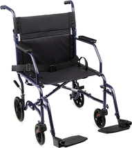 Carex Transport Wheelchair with 19 Inch Seat - Folding Transport Chair with Foot - £155.26 GBP