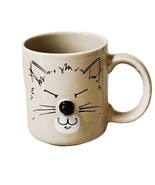 MOUNT CLEMENS POTTERY Ming Yi Gray Cat with 3D Nose Coffee Mug 10 oz. - £9.14 GBP