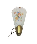 Vintage Floral V Triangle Mid Century Slip Shade Sconce Rare 564421 54 - $186.96