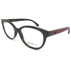 Emporio Armani Eyeglasses Frames EA 3104 5561 Dark Brown Red Cat Eye 54-17-140 - $74.59