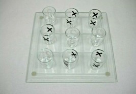 Crystal Clear Game Night Tic Tac Toe Game 9 Shot Glass - £15.31 GBP