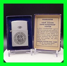 Rare 3 Barrel 1950&#39;s Gibson Advertising Lighter w/ Box - Manhattan Savin... - $69.29