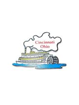 Vtg Cincinnati Ohio Steamboat Flexible Rubber Fridge Magnet - $11.87