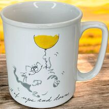 Purrfect Charms Cats Balloons Life Is Full Of Ups &amp; Downs Coffee Mug Vtg... - $19.87
