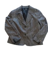 Talbots Womens Charcoal Gray Wool Blend Blazer Size 16 With Button Closure - $431.93 MXN