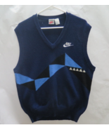 Nike Vintage Golf Tennis Wool Sweater Vest Gray Tag Sz L Mcenroe Tiger Rare - £112.59 GBP