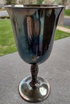 FB ROGERS SILVER PLATE GOBLET /WINE GLASS 6-3/4&quot; TALL VINTAGE - $12.99
