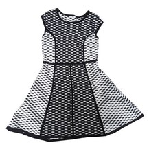 Sandra Darren Sweater Dress Sleeveless Honeycomb Black White Geometric Size P L - £24.01 GBP