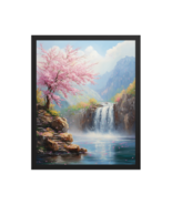 Cherry Blossom Landscape Framed Wall Art - Serene Cottagecore Decor - $79.99 - $109.99