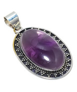 Sage Amethyst Gemstone Handmade Ethnic Jewelry Pendant 2.36&quot;  - $11.99