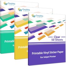 Printable Vinyl Sticker Paper For Inkjet Printer, 80 Sheets Glossy White... - £53.69 GBP