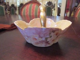An item in the Pottery & Glass category: Bavaria "Zeh Scherzer" Hand painted Porcelain Basket Vase Wild Roses [78]