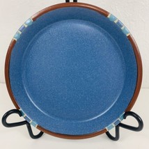 Dansk Mesa Sky Blue Rimmed Salad Plate Portugal 7.25 Diameter Brown Aqua Retired - £23.21 GBP