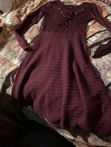 NINA LEONARD Cool Burgundy  Knit Dress Size S - £14.01 GBP