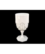 Kemple White Milk Glass 6 Ounce Goblet, Toltec Pattern, 8-panel Stem &amp; Foot - £15.37 GBP