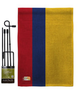 Colombia Burlap - Impressions Decorative Metal Garden Pole Flag Set GS14... - £27.15 GBP