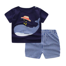 Cartoon Clothing Baby Boy Summer Clothes T-shirt Baby Girl Casual Clothi... - £21.39 GBP+