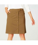 J Jill Skirt XL Acorn Brown Short Ponte Knit Comfort Stretch Waist NEW M... - $79.00