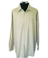Perry Ellis Portfolio Dress Shirt Men&#39;s Size XXL Tan Plaid Button Front ... - £14.73 GBP