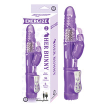 Energize Her Bunny Rechargeable Dual Motors 36 Function 6 Rotation Modes Purple - $58.74