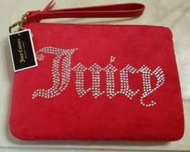 NWT Juicy Couture Black Label Red Wristlet Purse Wallet Silver Embellishments - £23.65 GBP