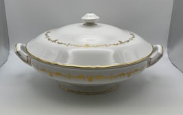 Royal Worcester Bone China GOLD CHANTILLY Round Covered Vegetable Serving Bowl - £94.16 GBP