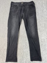 True Religion Jeans Mens 34 x 31 Black Geno Relaxed Slim W/ Flap Made in... - $39.59