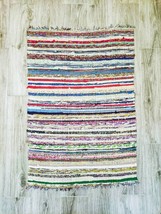 Colorful Boho Indian Rug Carpet Floor Home Decor Handmade 100 x 70 cm  - £31.92 GBP