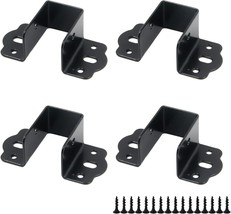 4Pcs Heavy Duty Bed Rail Fittings Black Bed Frame Brackets Adapter U-Sha... - £33.98 GBP