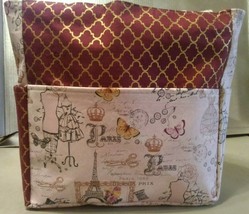 Paris Eiffel Tower Butterfly Dress Form Sewing Purse/Project Bag Handmad... - $37.14