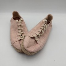 TOMS Womens Slubby Lena Shoes Size 11 Pink Lace Up Flats Espadrille Comfort - £19.41 GBP
