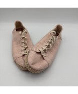 TOMS Womens Slubby Lena Shoes Size 11 Pink Lace Up Flats Espadrille Comfort - £19.45 GBP