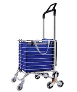 Folding Shopping Cart Grocery Trolley Laundry Stair Climbing Handcart w/... - $839.52 MXN