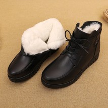 Women Snow Boots Winter Flat Heels Ankle Boots Women Warm Platform Shoes Genuine - £55.03 GBP