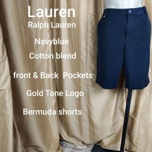 Lauren Ralph Lauren Navyblue Logo Bermuda Shorts Size 12 - £14.12 GBP