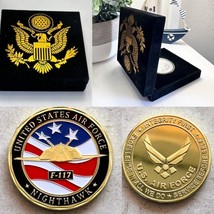 U S AIR FORCE F-117 NIGHTHAWK Challenge Coin  With Special Velvet Case - £21.02 GBP