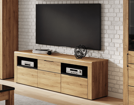 Camar Large Oak Effect 2 Drawer TV Cabinet K25 - £330.47 GBP
