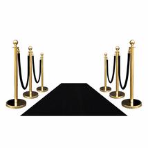 Hollywood Grand Entrance VIP Style Black Carpet Event Rug with Decorativ... - $445.49