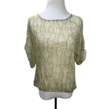 MISA Los Angeles Light Silk Chiffon Pattern Short Sleeve Oversized Tunic Top - £19.97 GBP